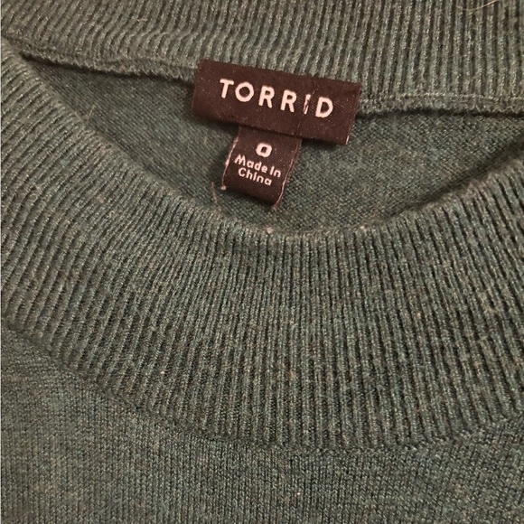 Torrid boat neck sweater, size 0. Dark green. - Picture 2 of 3